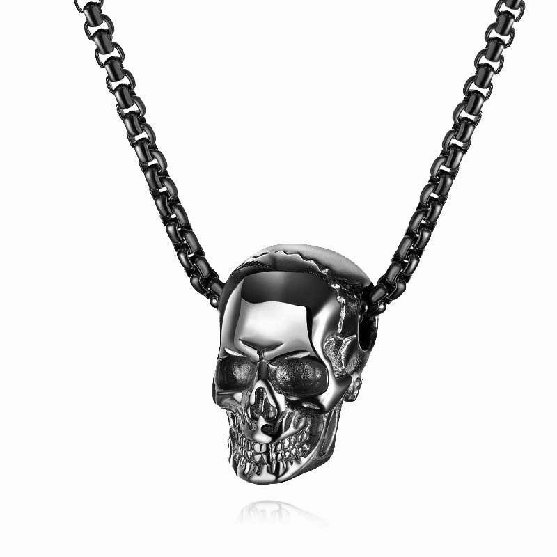 Wholesale Skull Head Titanium Steel Necklace Vintage Stainless Steel Hip Hop Men's Accessories