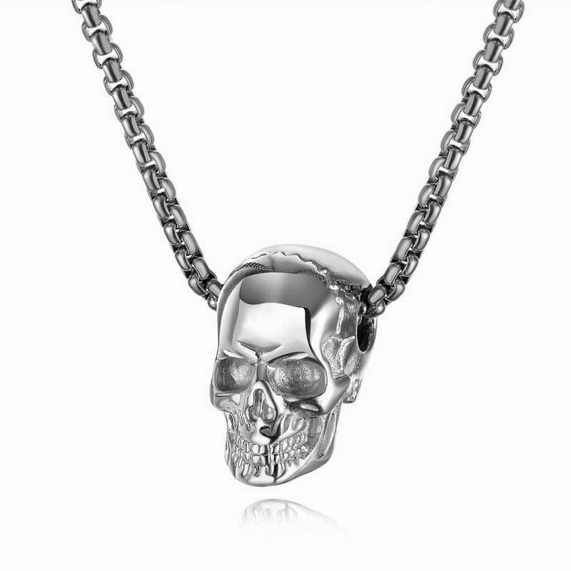 Wholesale Skull Head Titanium Steel Necklace Vintage Stainless Steel Hip Hop Men's Accessories
