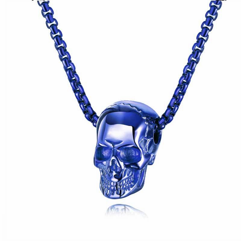 Wholesale Skull Head Titanium Steel Necklace Vintage Stainless Steel Hip Hop Men's Accessories
