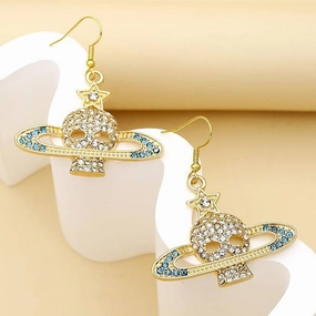 Wholesale Skull Hollow Diamond Earrings