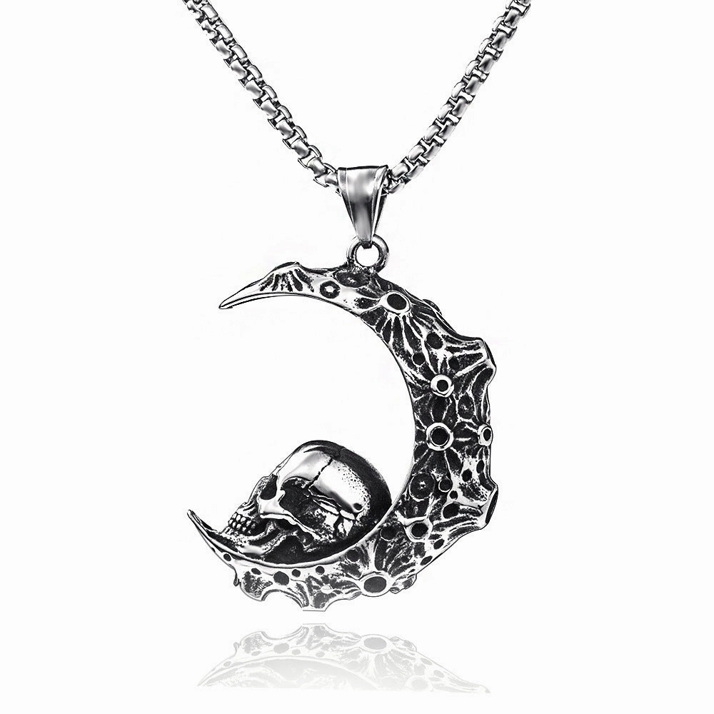 Wholesale Skull Moon Alloy Necklace