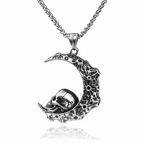 Wholesale Skull Moon Alloy Necklace