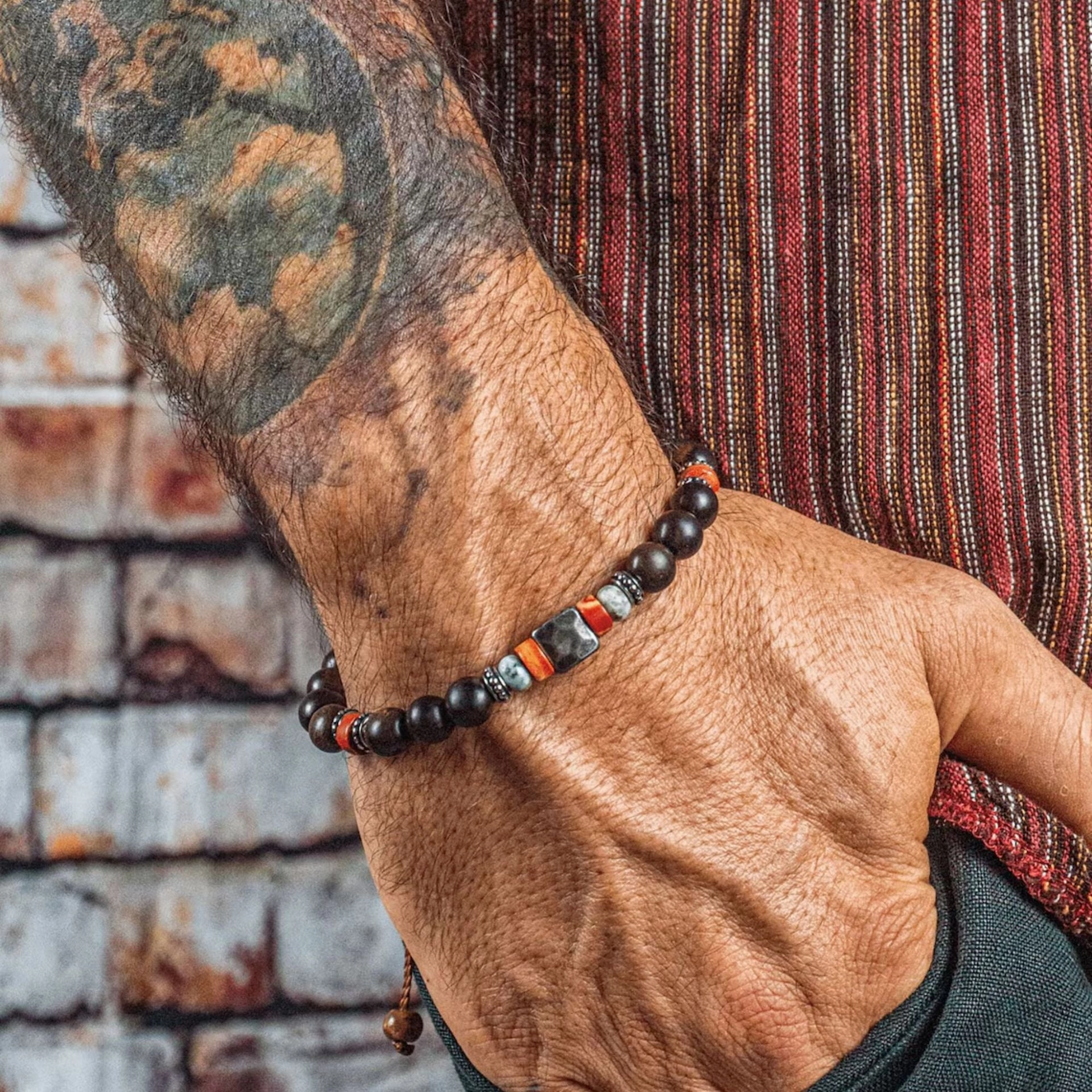 Wholesale Skull Retro Style Turquoise Wood Beads Coconut Shell Bracelet