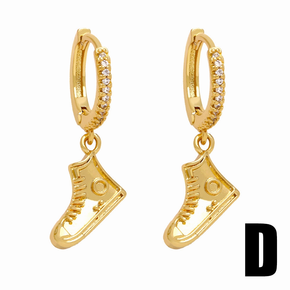 Wholesale Slipper Umbrella Pendant Copper Earrings