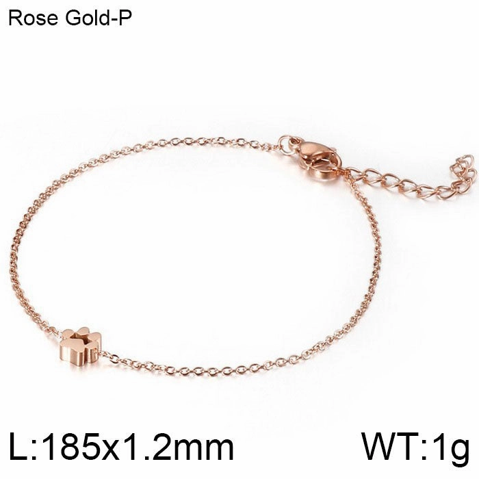Wholesale Small Animal Paw Print Gold Plated Necklaces