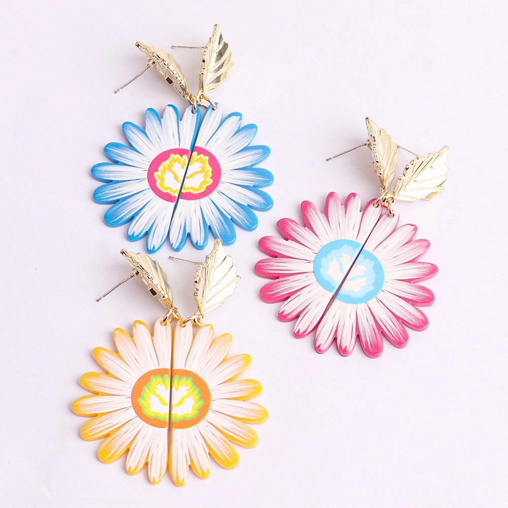 Wholesale Small Chrysanthemum Acrylic Earrings