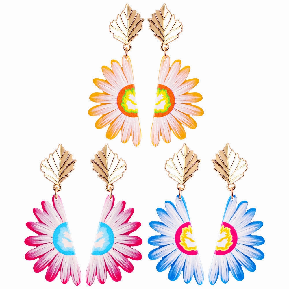 Wholesale Small Chrysanthemum Acrylic Earrings