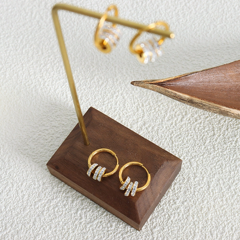 Wholesale Small Circles Gold Plated Earring
