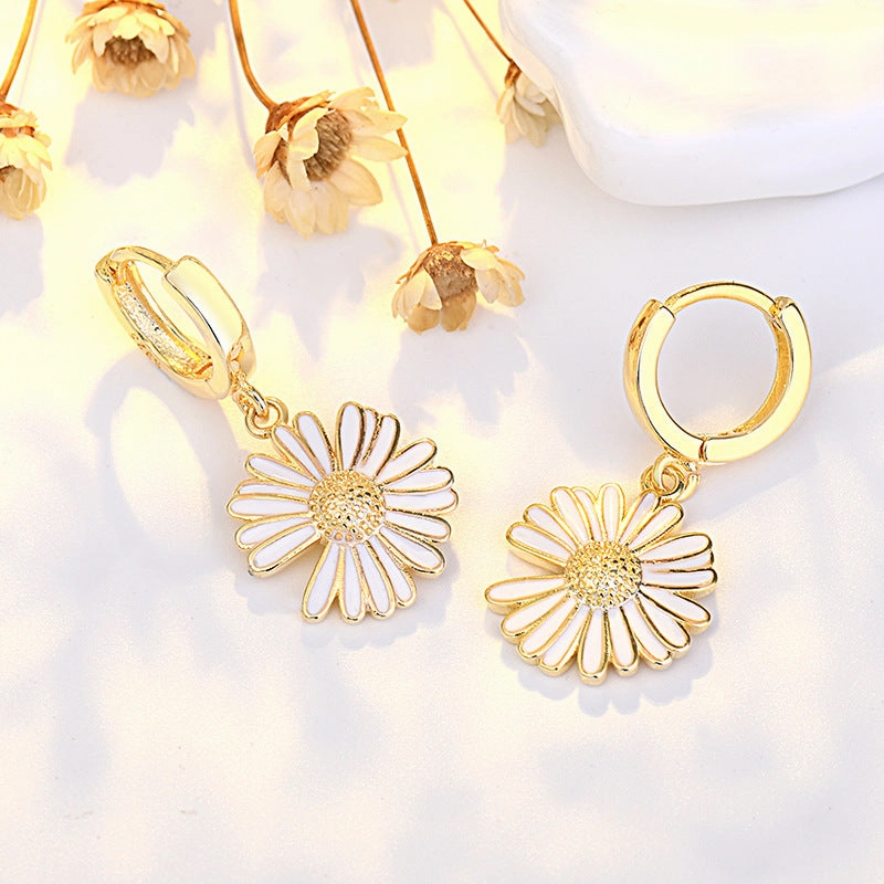 Wholesale Small Daisies Copper Earrings