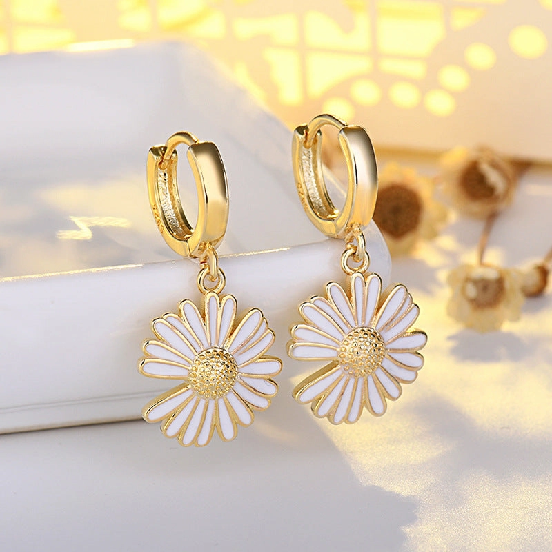 Wholesale Small Daisies Copper Earrings