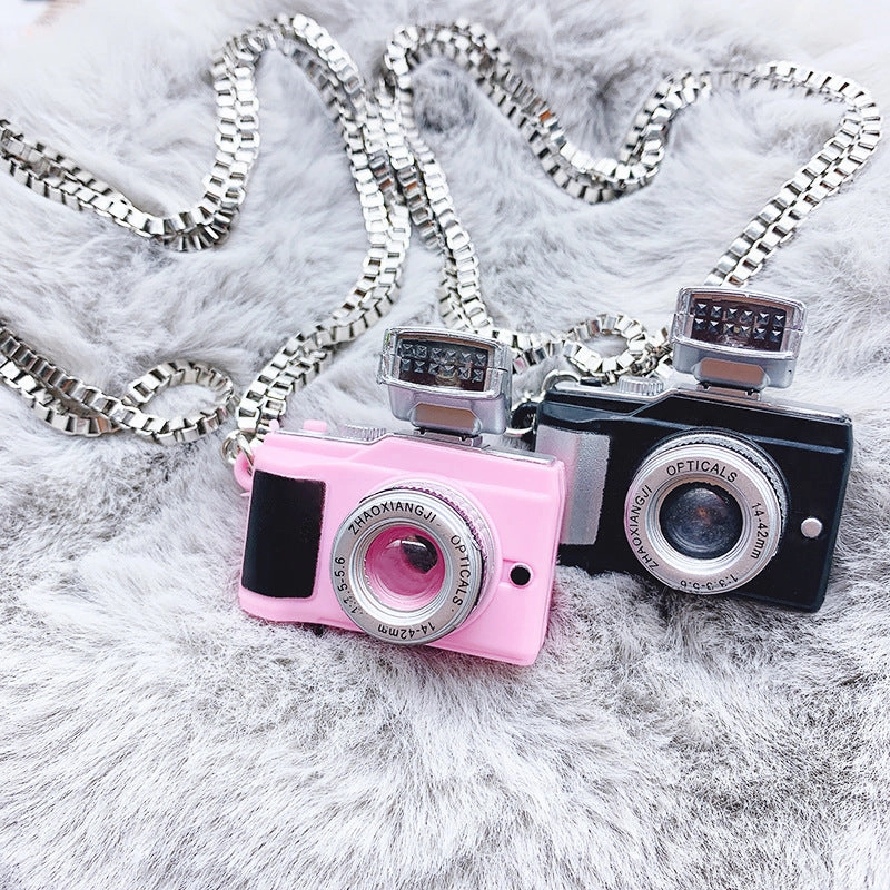 Wholesale Small Daisy Camera Alloy Necklace Sweater Chain Long Section
