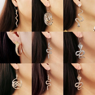 Wholesale small daisy flower rear hanging alloy earrings