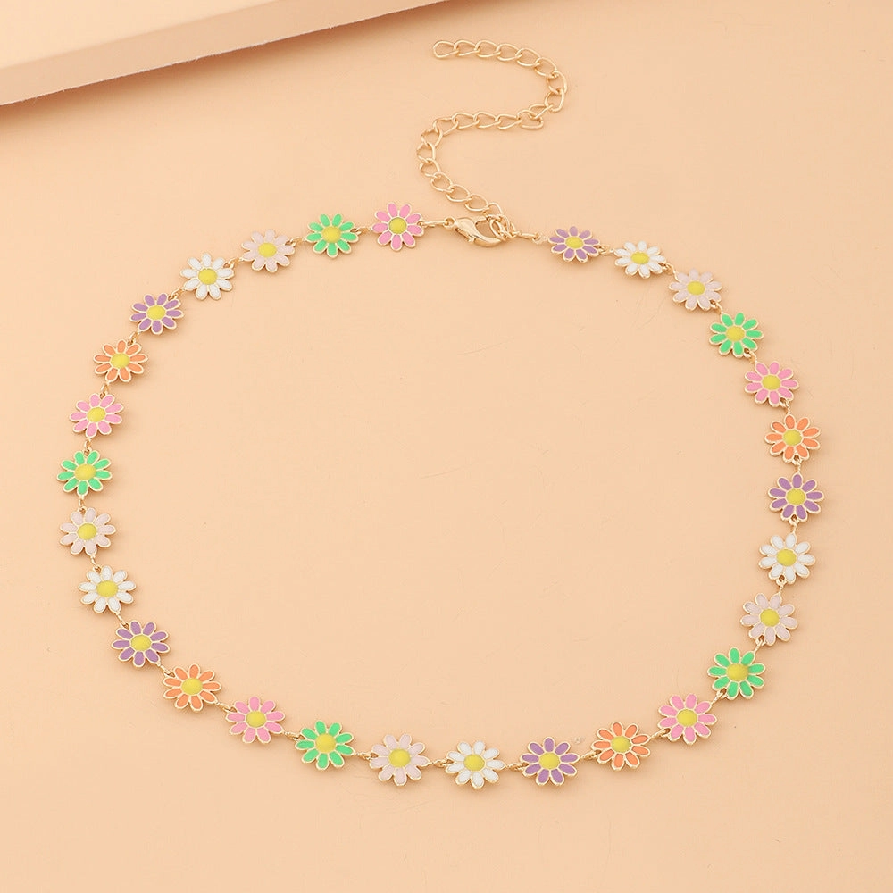 Wholesale Small Daisy Necklace Alloy