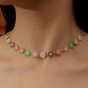 Wholesale Small Daisy Necklace Alloy