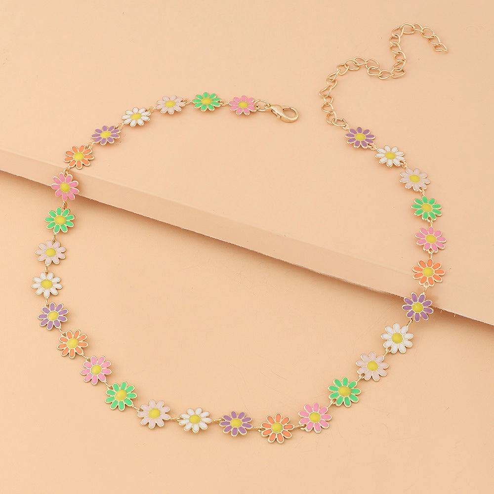 Wholesale Small Daisy Necklace Alloy