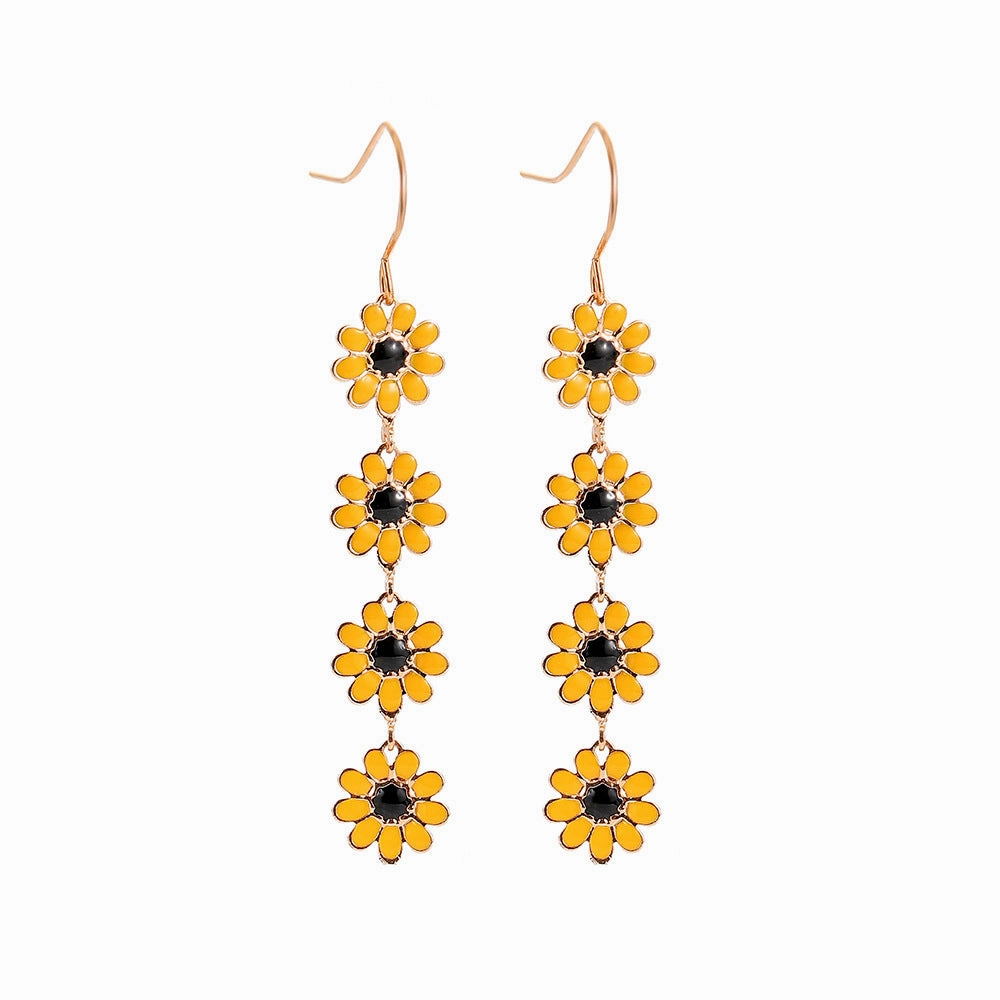 Wholesale Small Daisy Small Flower Color Alloy Earrings