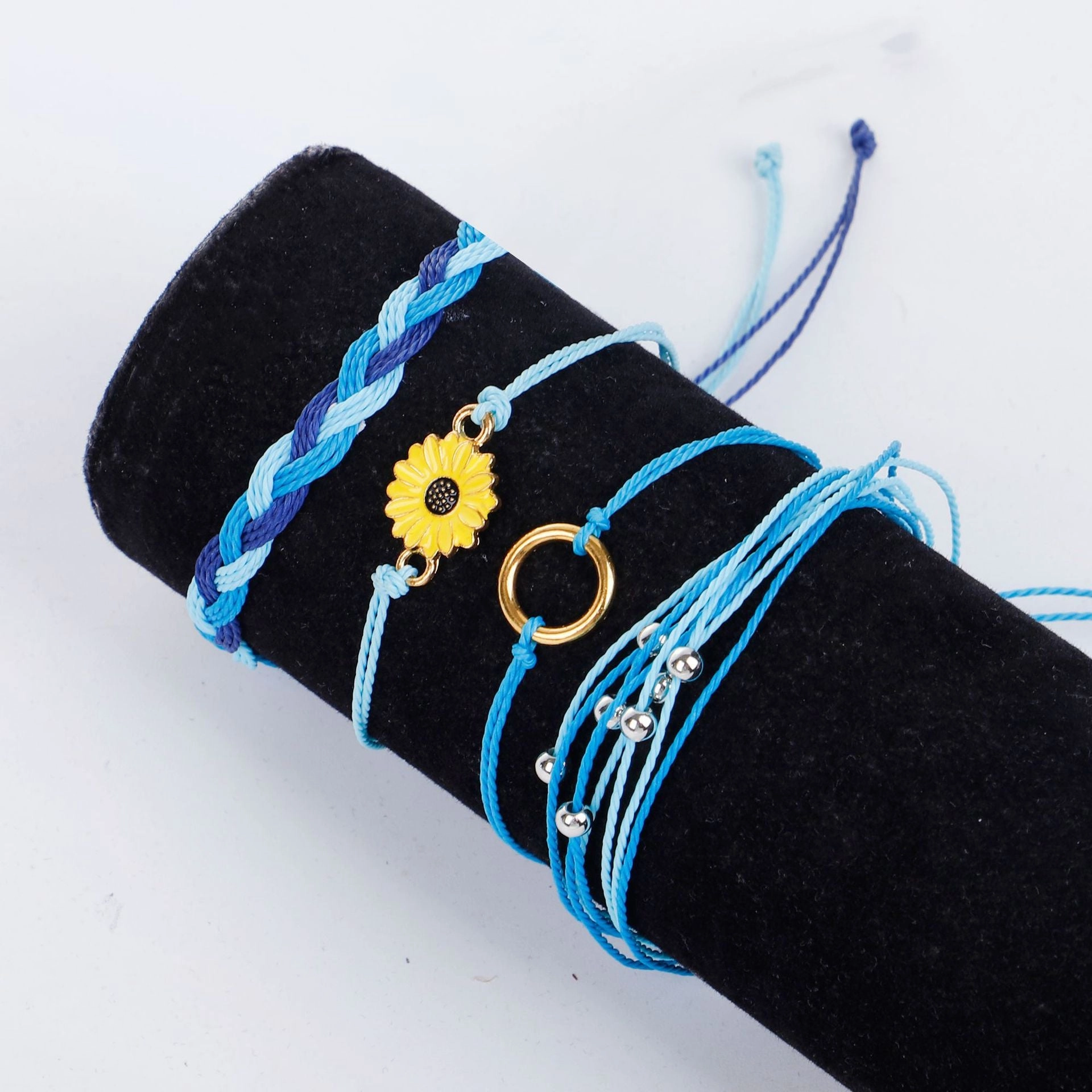 Wholesale Small Daisy Wax Thread Beads Bracelet Set