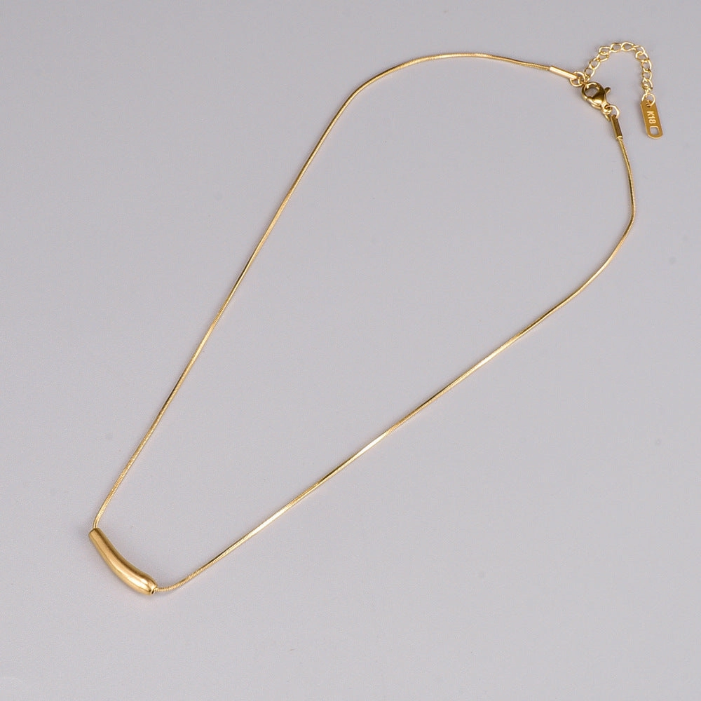 Wholesale Small Eggplant 18K Titanium Steel Gold-plated Necklace
