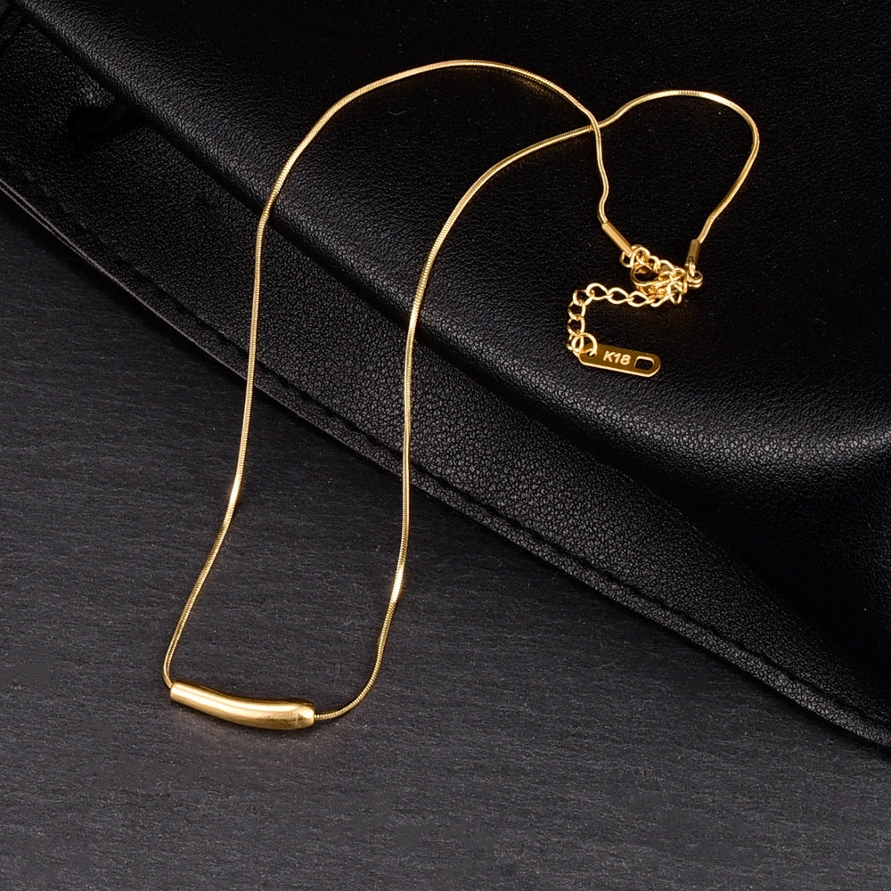 Wholesale Small Eggplant 18K Titanium Steel Gold-plated Necklace