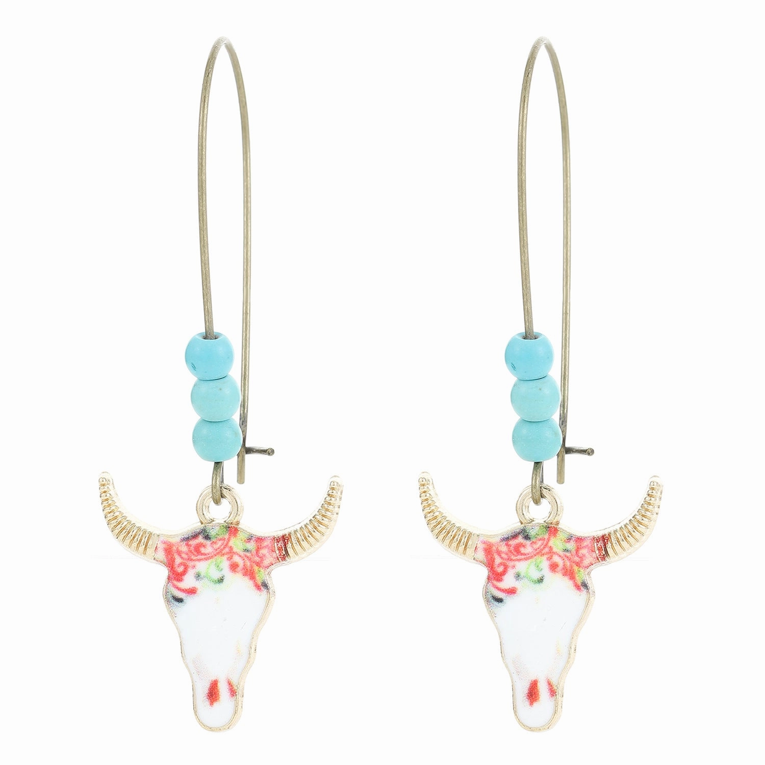 Wholesale Small ethnic style personalized bull head earrings