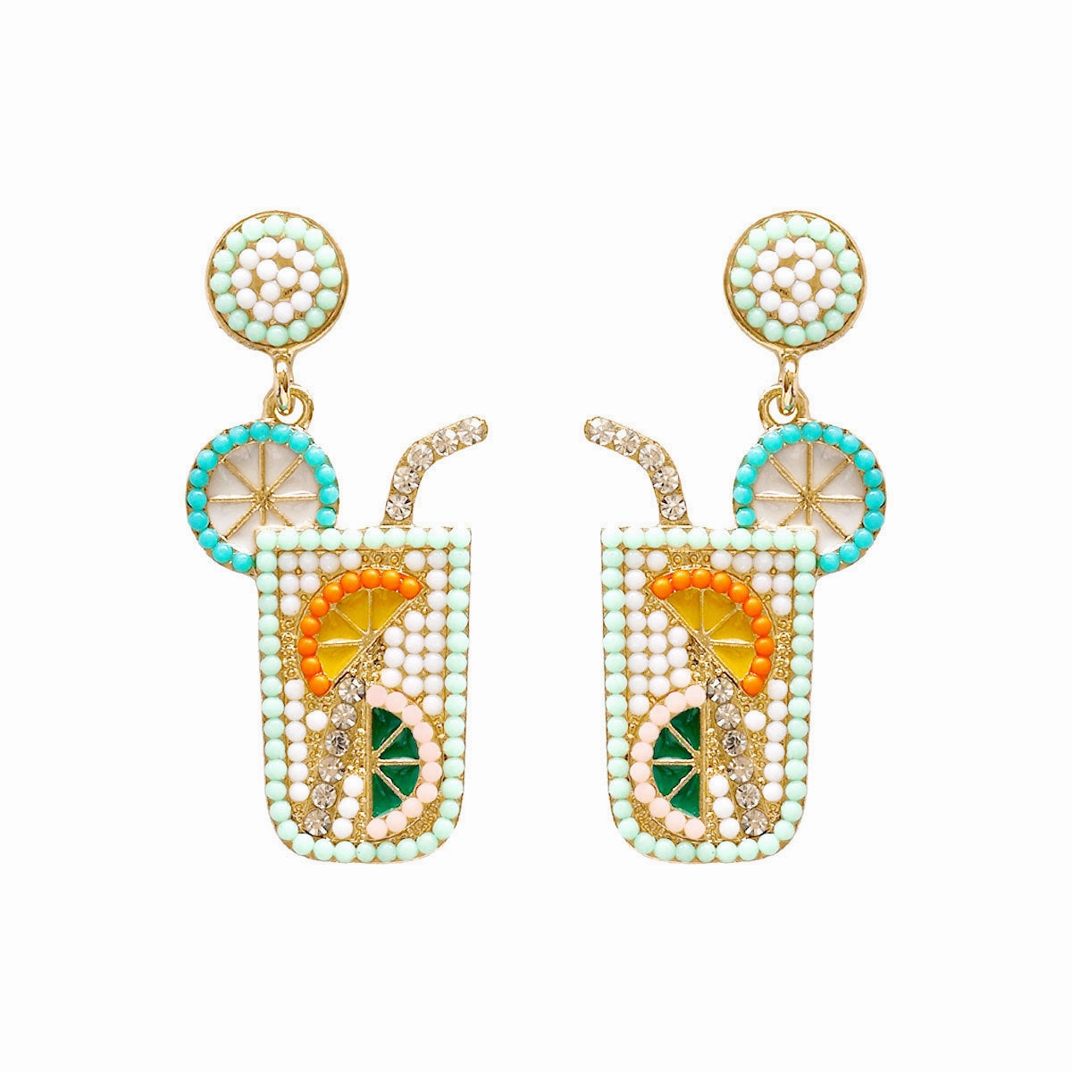 Wholesale Small Fresh Fruit Drink Rice Bead Earrings