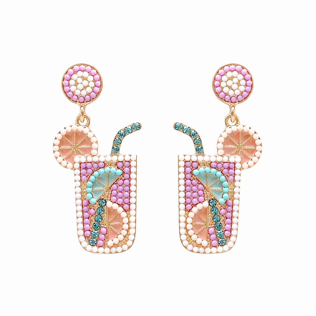 Wholesale Small Fresh Fruit Drink Rice Bead Earrings