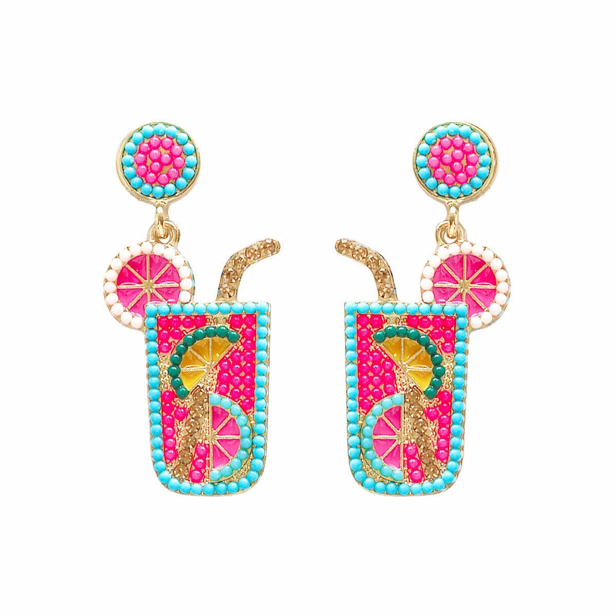 Wholesale Small Fresh Fruit Drink Rice Bead Earrings