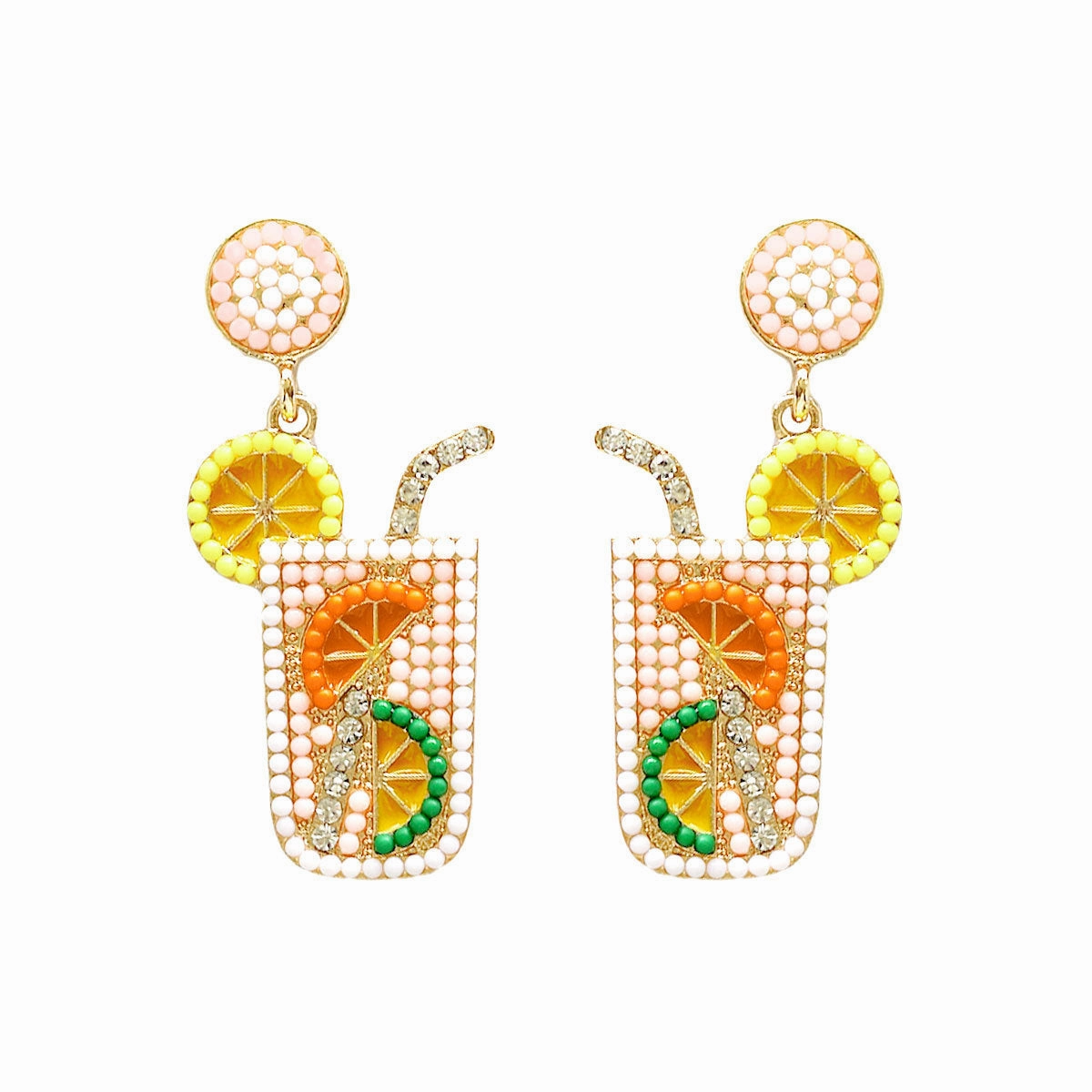 Wholesale Small Fresh Fruit Drink Rice Bead Earrings