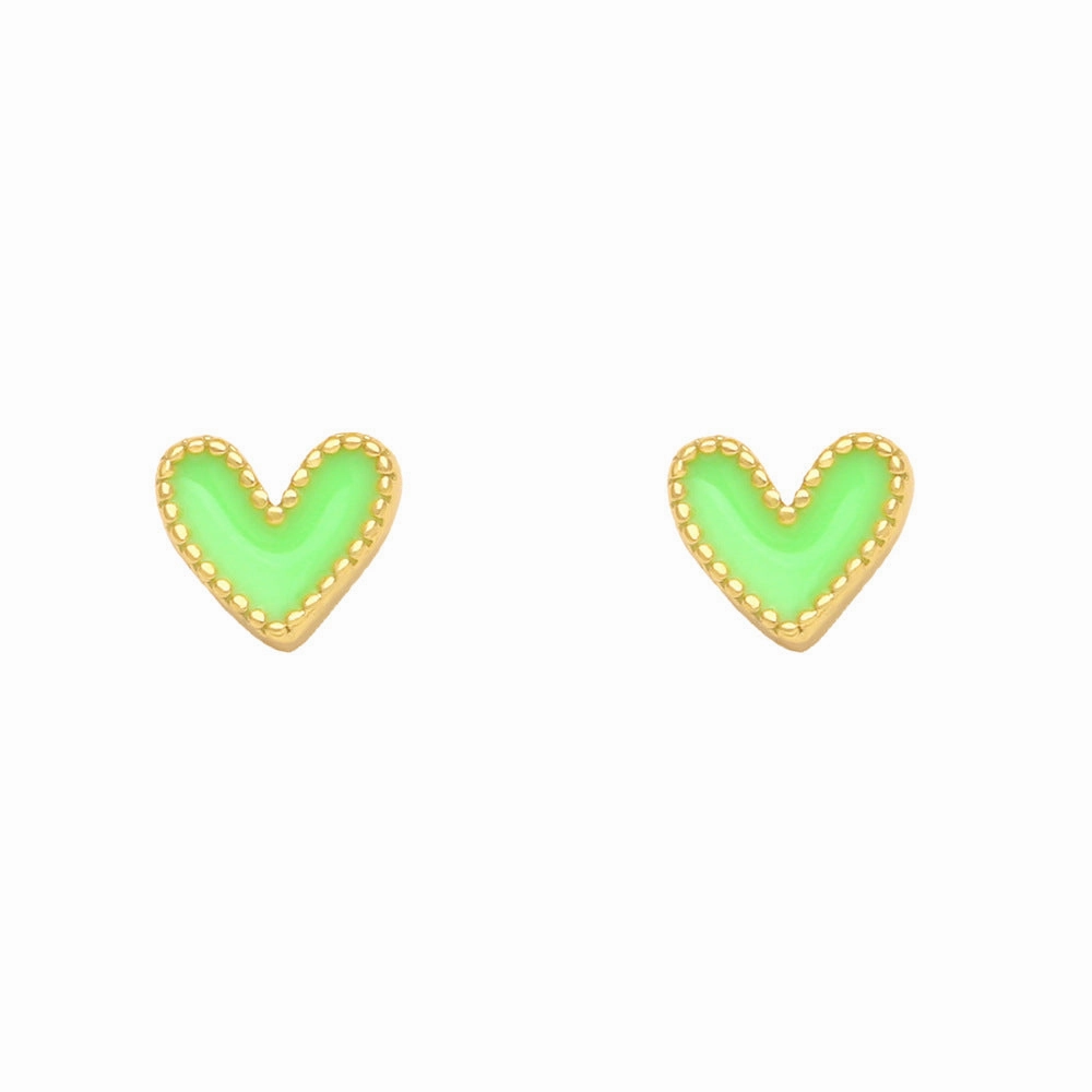 Wholesale Small Heart Gold Plated Copper Ear Studs