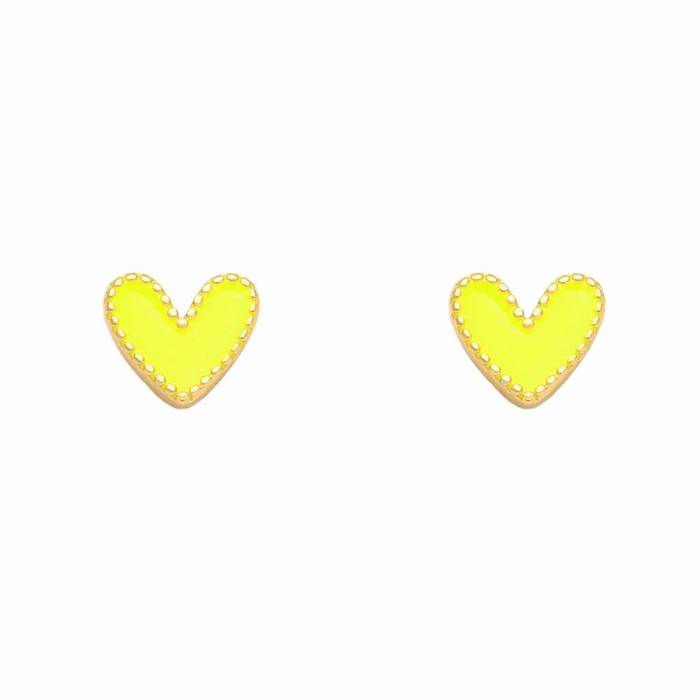 Wholesale Small Heart Gold Plated Copper Ear Studs