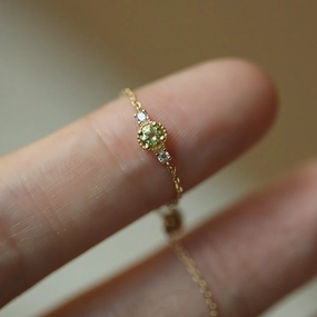 Wholesale Small Jasmine Gold Olive Adjustable Sterling Silver Ring
