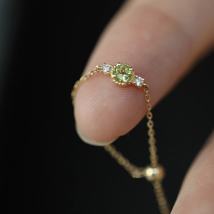 Wholesale Small Jasmine Gold Olive Adjustable Sterling Silver Ring