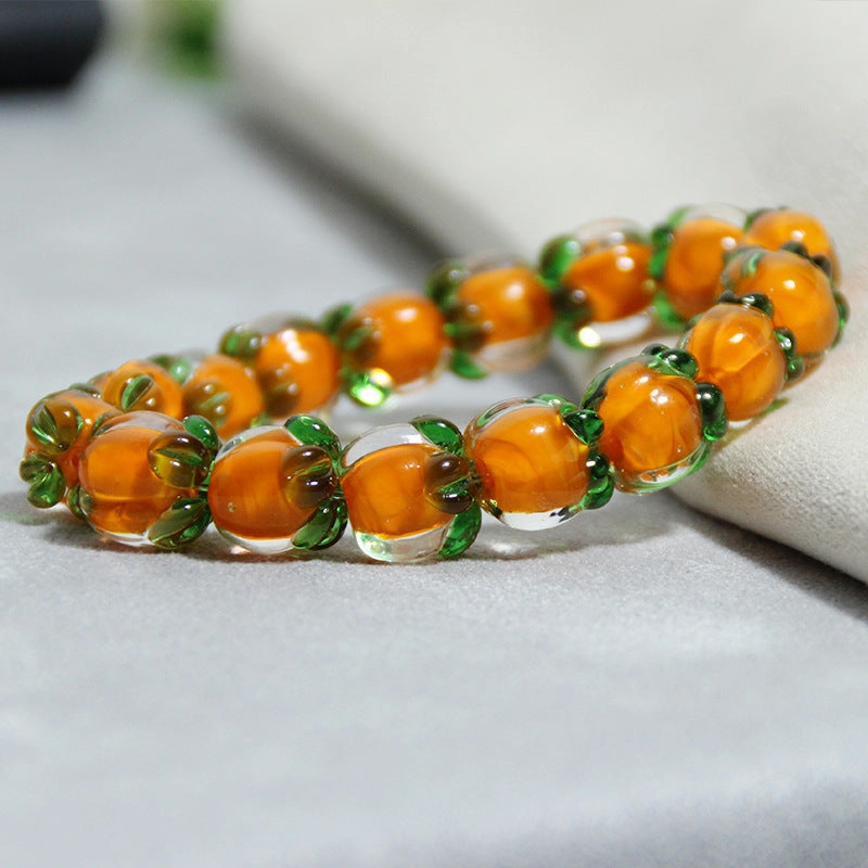 Wholesale Small Persimmon Summer Glass Bracelet