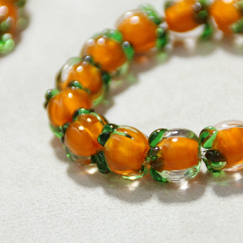 Wholesale Small Persimmon Summer Glass Bracelet