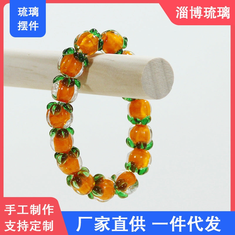 Wholesale Small Persimmon Summer Glass Bracelet