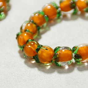 Wholesale Small Persimmon Summer Glass Bracelet