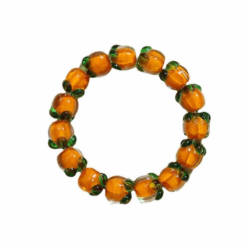 Wholesale Small Persimmon Summer Glass Bracelet
