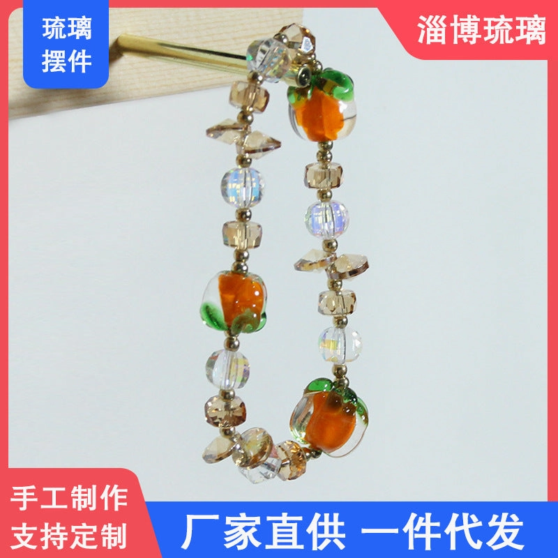 Wholesale Small Persimmon Summer Glass Bracelet