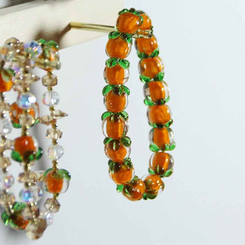 Wholesale Small Persimmon Summer Glass Bracelet