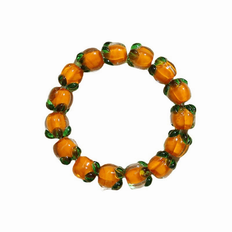 Wholesale Small Persimmon Summer Glass Bracelet