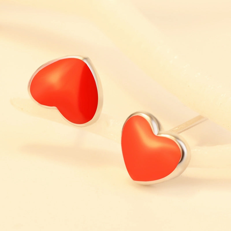 Wholesale Small Red Heart Copper Necklace Set