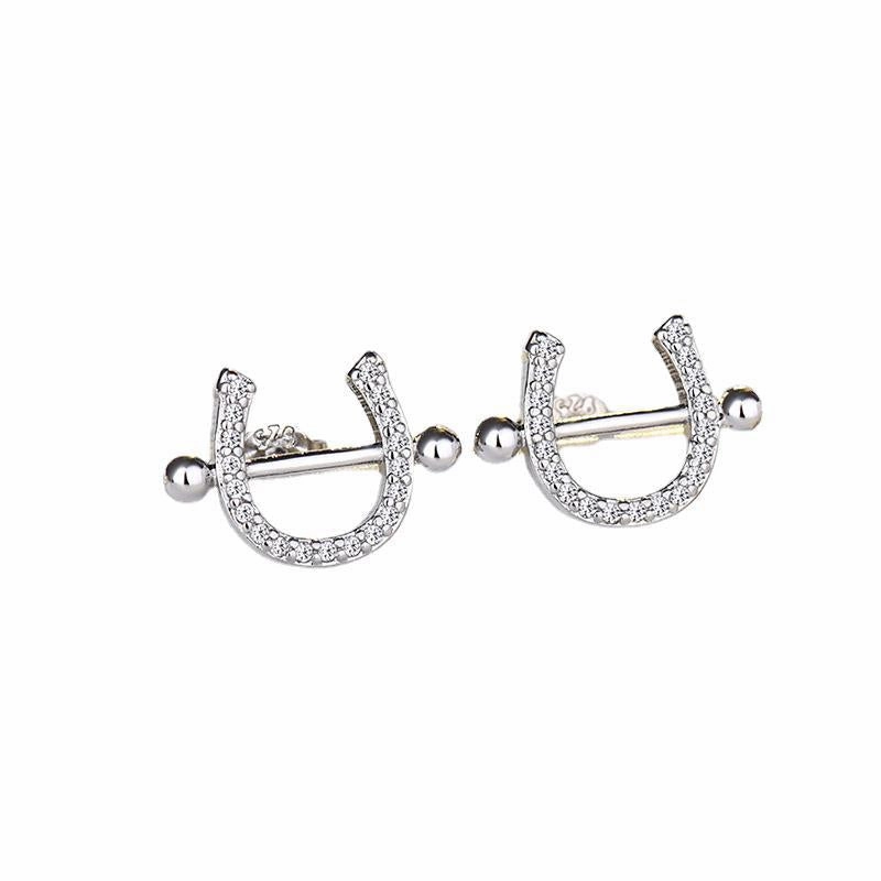 Wholesale Small U Shape Female Copper Earrings