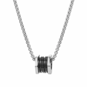 Wholesale small waist black ceramic transport pendant titanium steel non fading collarbone sweater chain