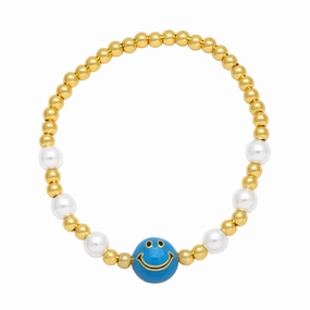Wholesale Smiley Beaded Elastic Cord Bracelet