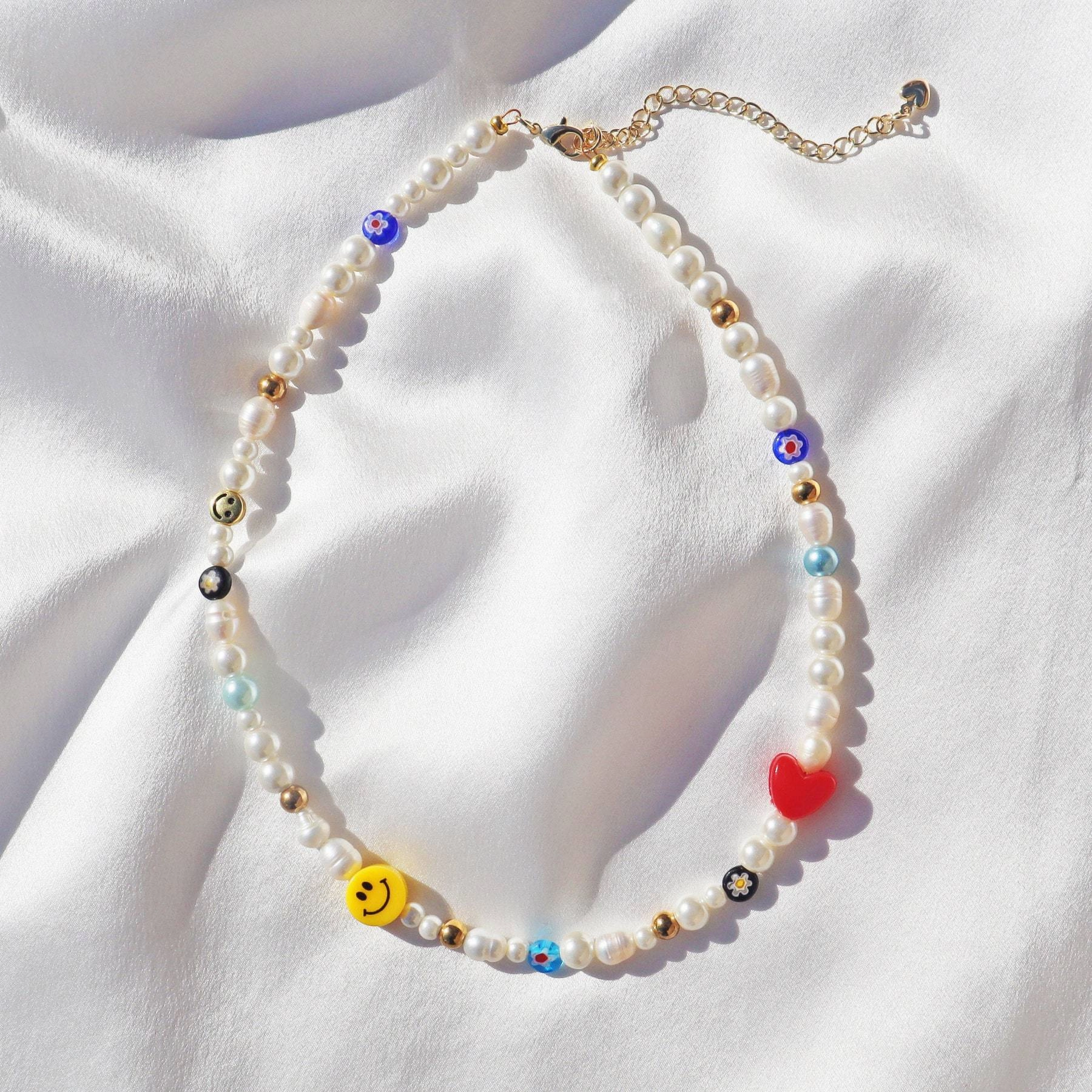 Wholesale Smiling Face Sun Flower Pearl Necklace