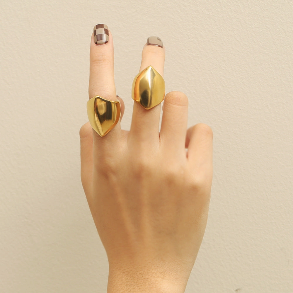 Wholesale Smooth Curve Geometric Titanium Steel Ring