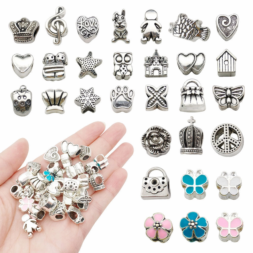 Wholesale Snake Chain Crystal Crown Alloy Bead Bracelet Accessory Set