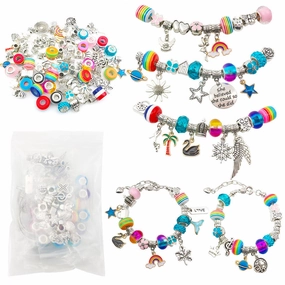 Wholesale Snake Chain Crystal Crown Alloy Bead Bracelet Accessory Set