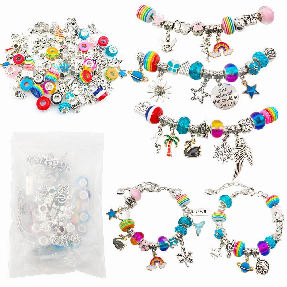 Wholesale Snake Chain Crystal Crown Alloy Bead Bracelet Accessory Set