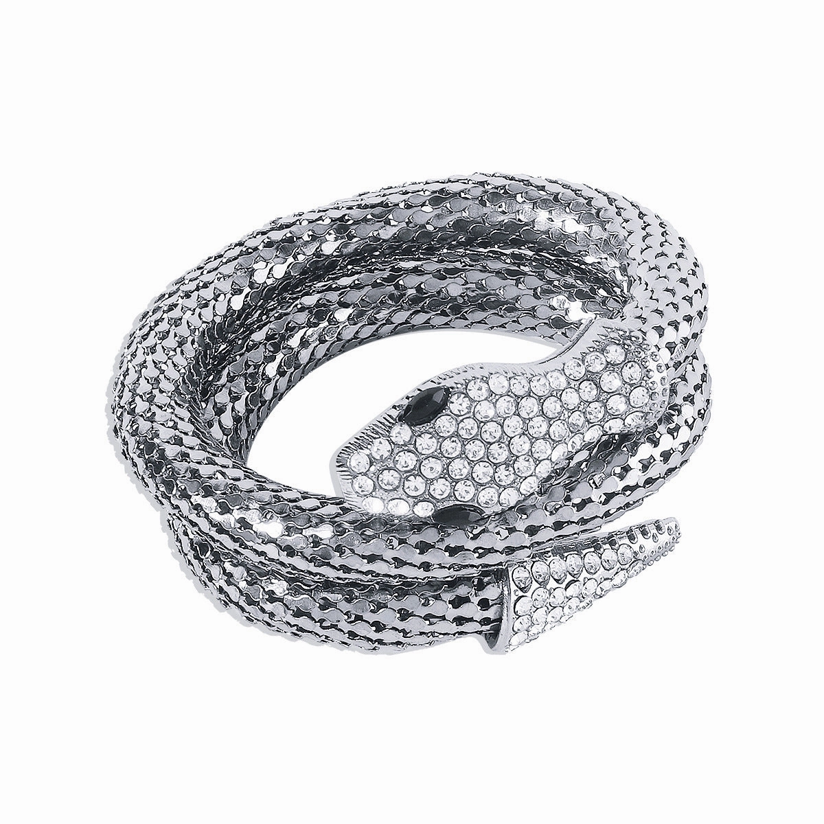 Wholesale Snake Micro-paved Rhinestone Wrap Alloy Bracelet